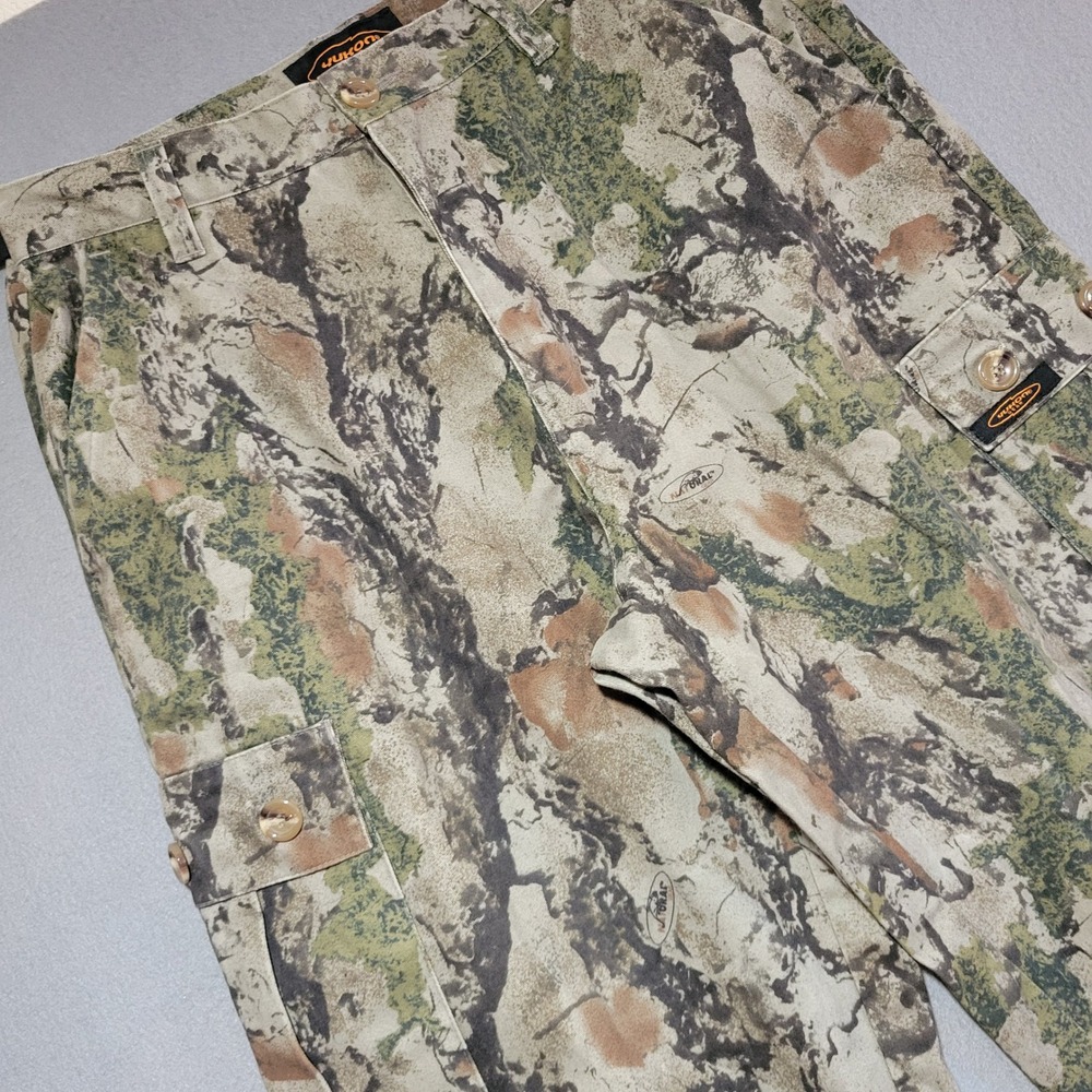 Yukon Gear Mens Natural Gear SCII Camo Cargo Hunting Pants Size L Adjustable‎